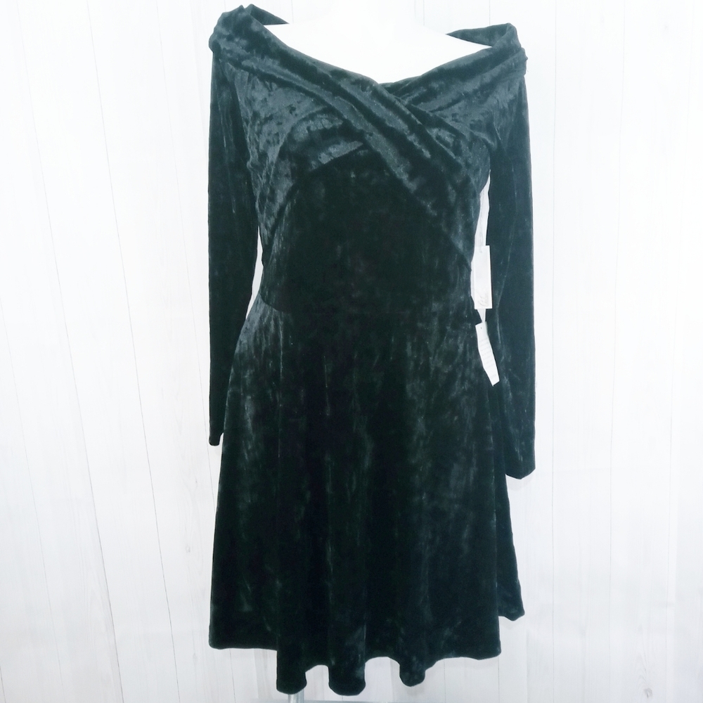 Chelsea 28 Velour Fit &Flair Cocktail Dress